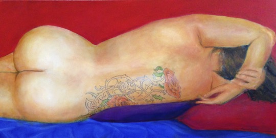 Tattoo Nude - oil, 20x40